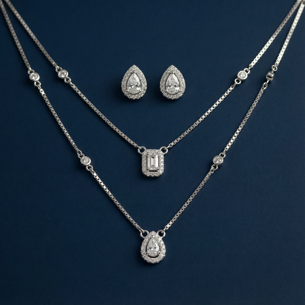 Unique Zircon Pendant Set
