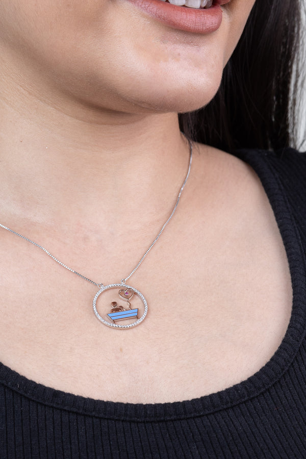 VOJ Silver Plated Heart Pandent